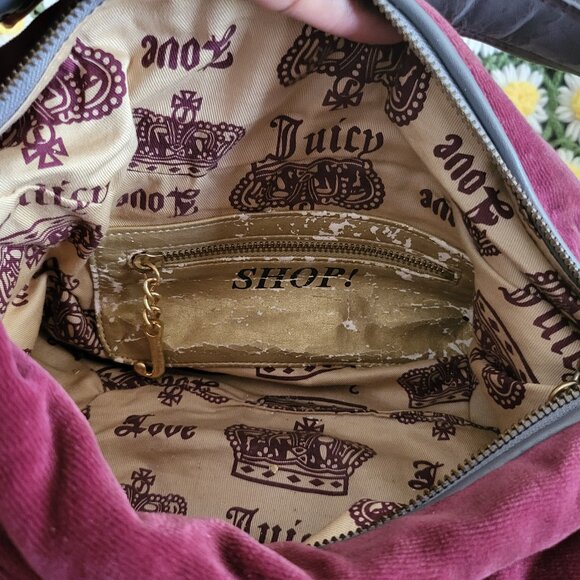 Juicy Couture "Juicy is for Life" Velour Handbag - Picture 12 of 14